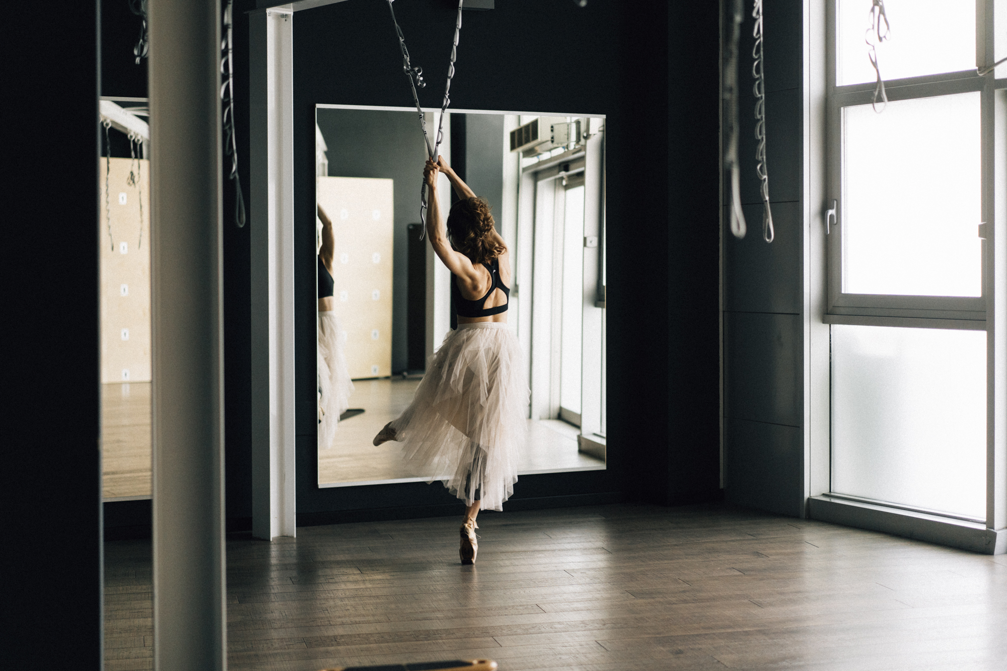 ballerina durante un esercizio