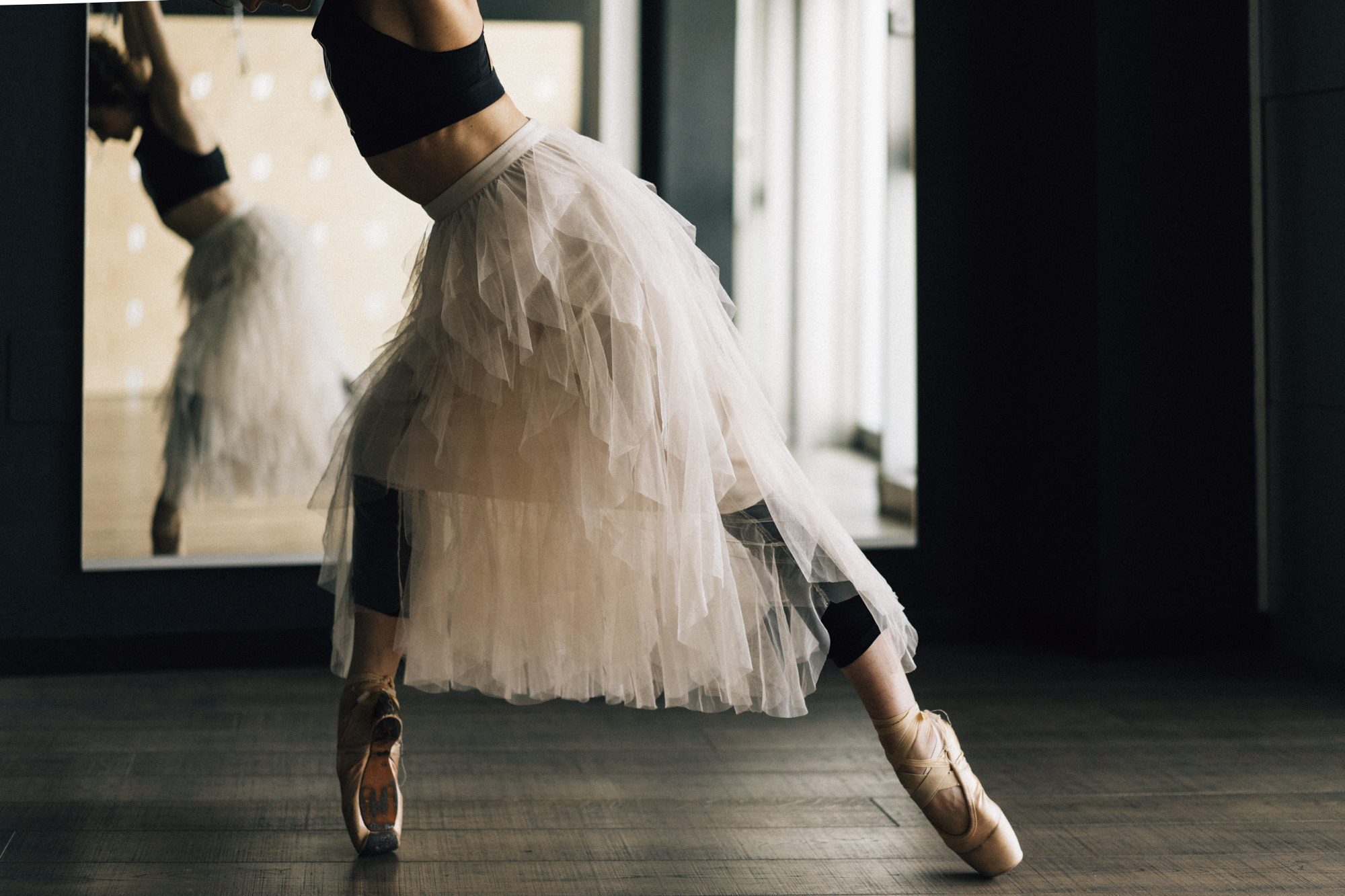 ballerina durante un esercizio